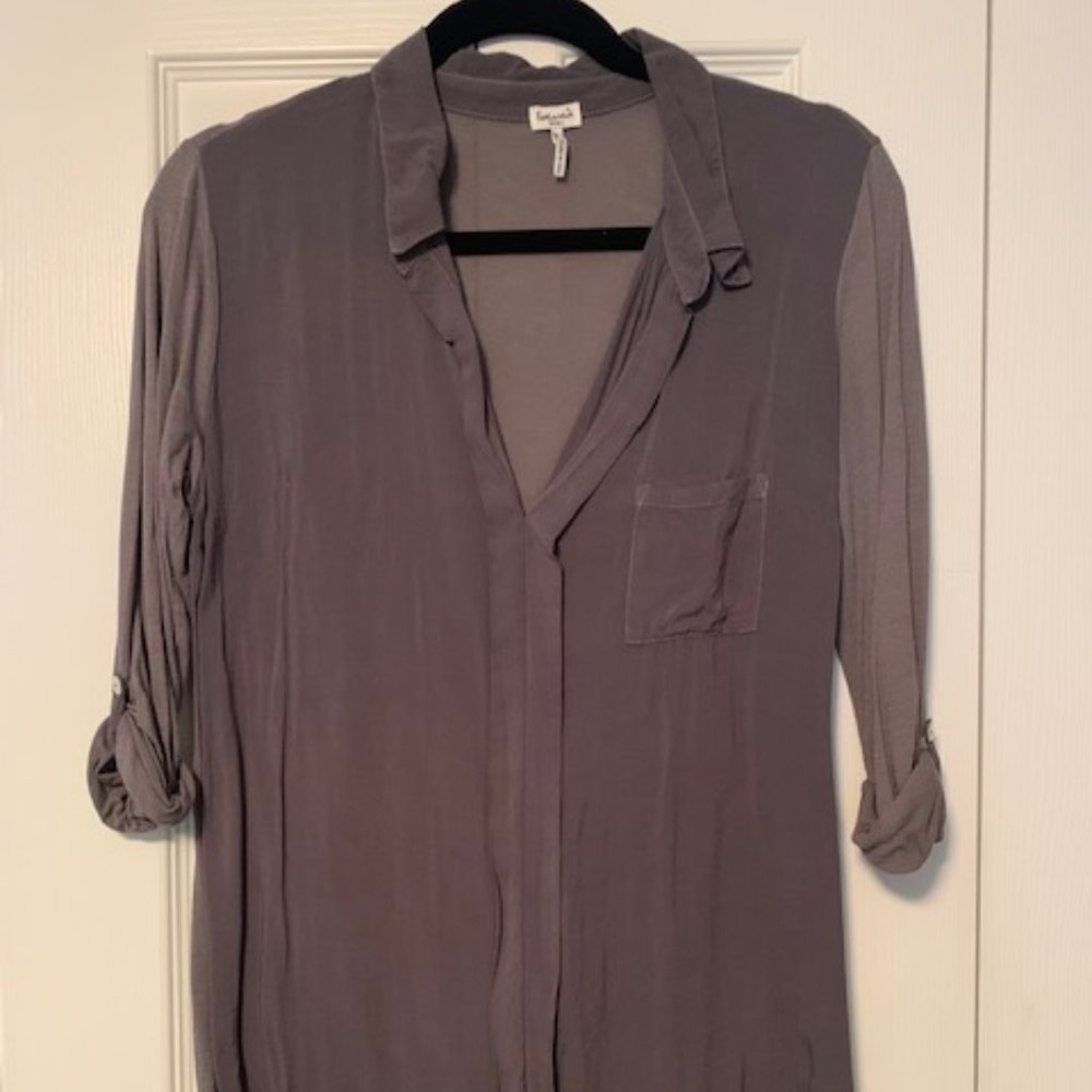 James Perse gray long sleeve pullover top
